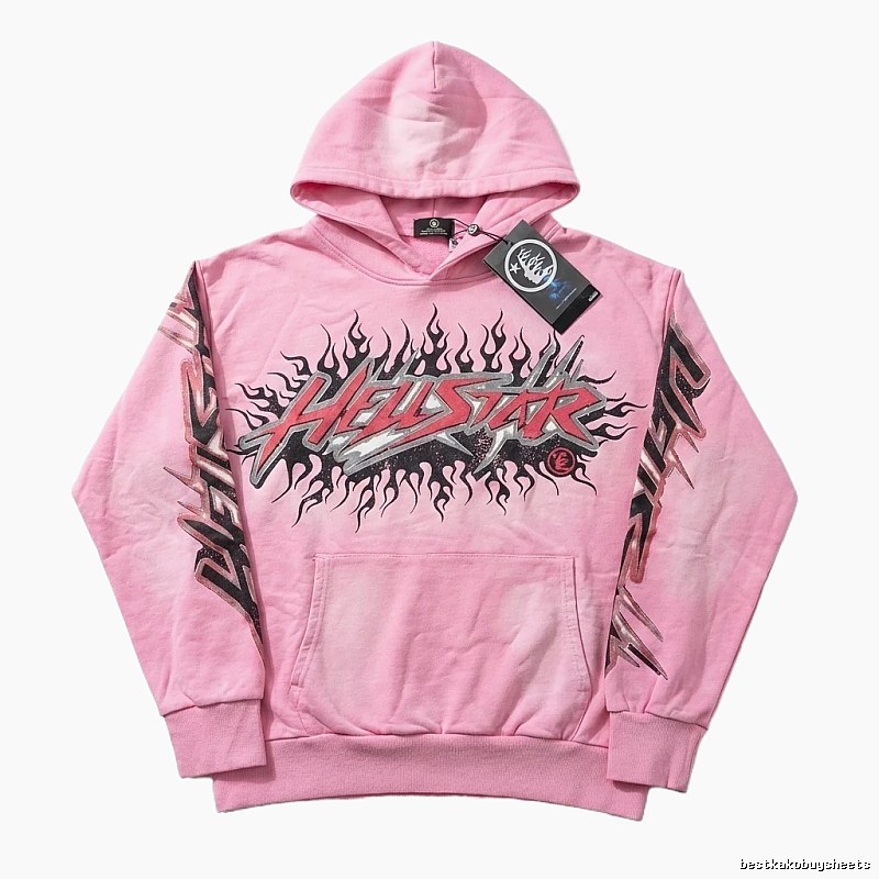 Hellstar Flame Trendy Cool Style Pink Sweatshirt