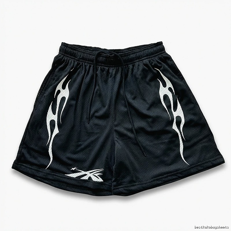 Hellstar Flame Wind Black Shorts