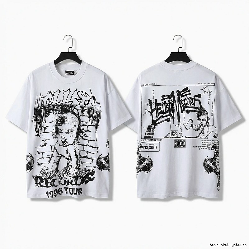 Hellstar graffiti-style white T-shirt