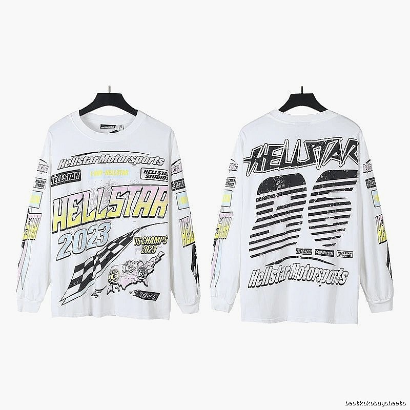 Hellstar Racing Style White Sweatshirt