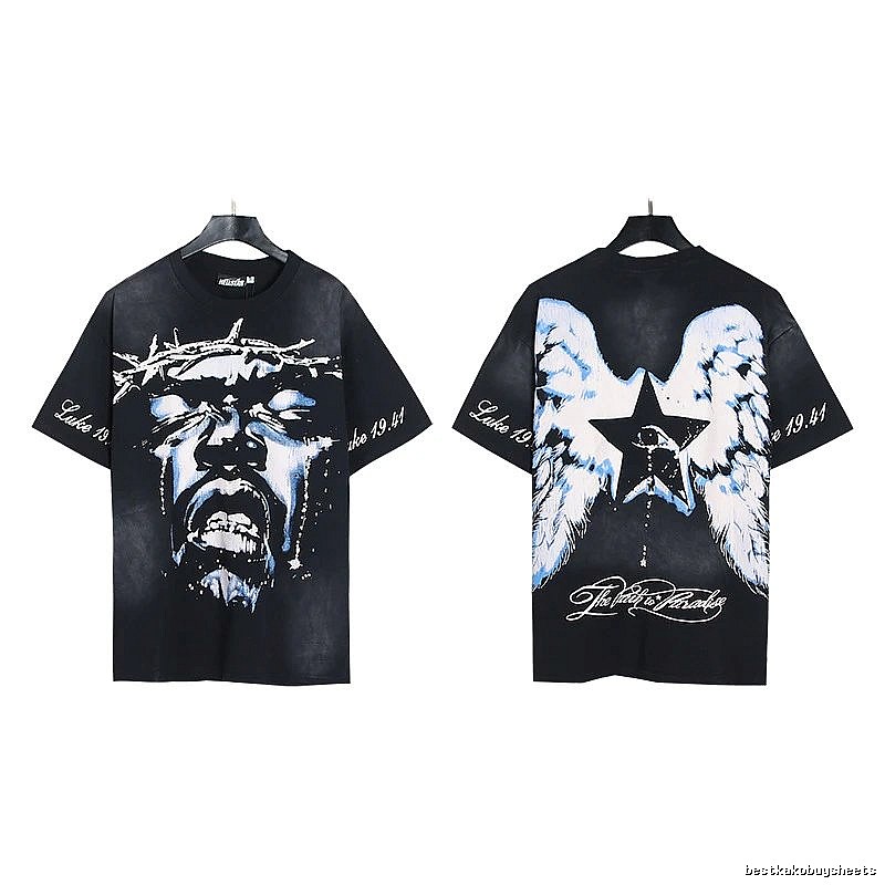 Hellstar Thorn Portrait Street Style Black Short-sleeve T-shirt