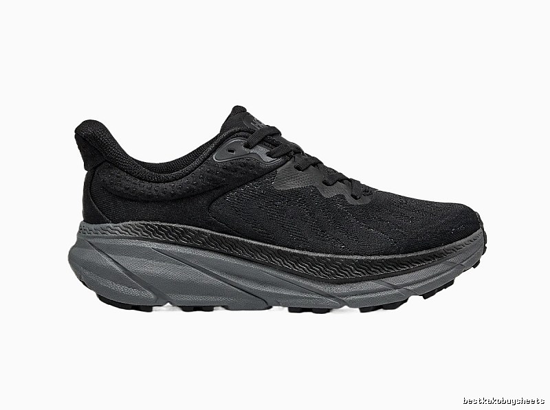 HOKA retro-style black running shoes