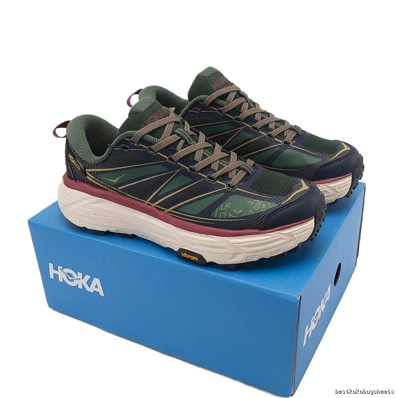 HOKA retro-style dark green running shoes