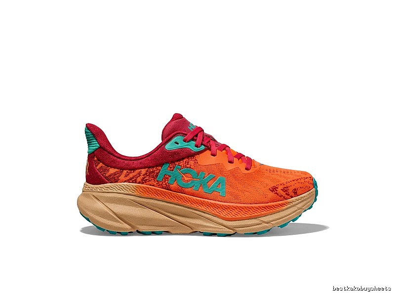 HOKA Trendy Orange-Pink Athletic Shoes