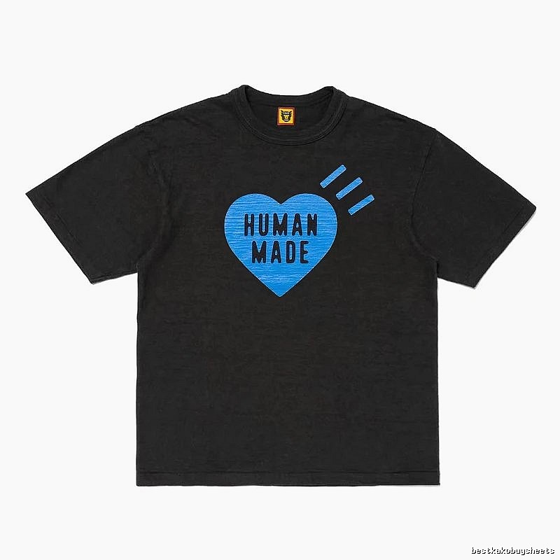 Human Made Casual Heart logo T-shirt Black Green Human for Streetwear Looks