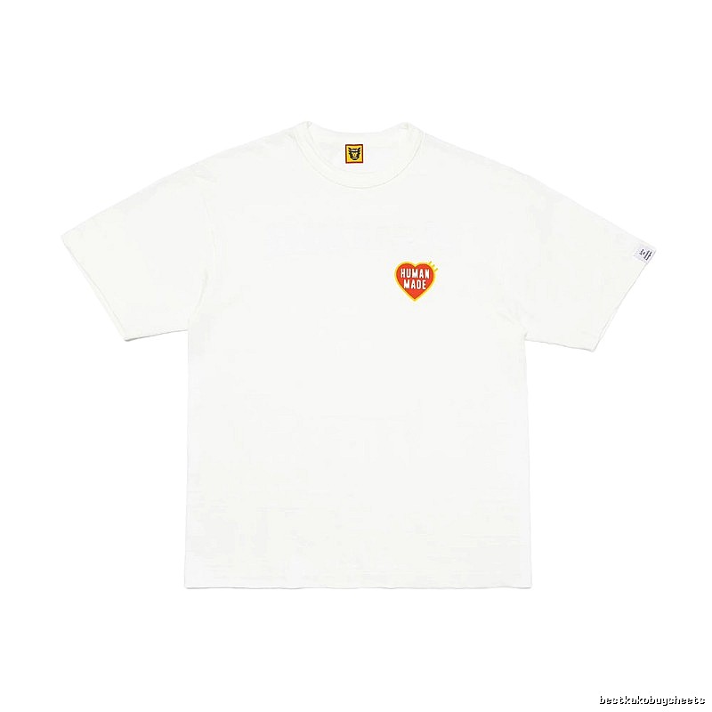HUMAN MADE Heart Print Japanese Streetwear White T-Shirt