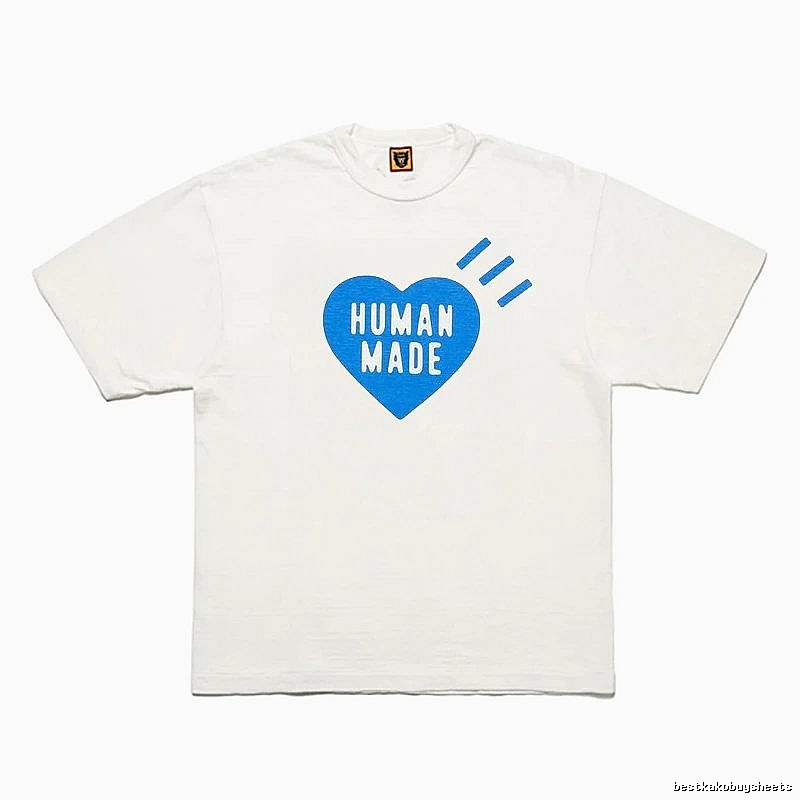 Human Made Resort Heart logo T-shirt Black Green Human for Travel Looks
