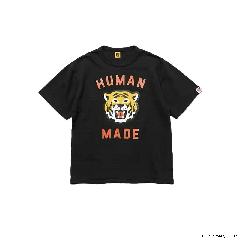 HUMAN MADE Tiger Head Print Japanese Streetwear Black T-Shirt