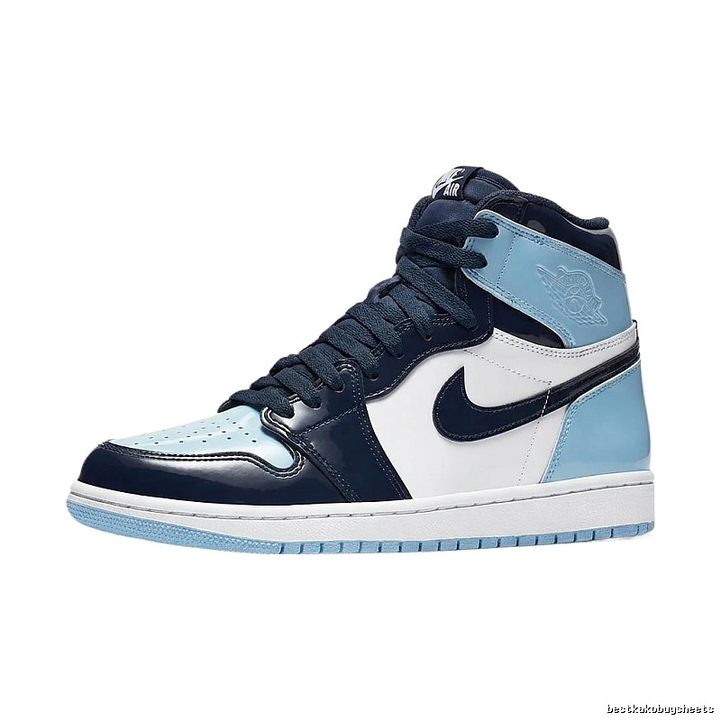 Jordan AJ1 Trendy Blue and White Sneakers