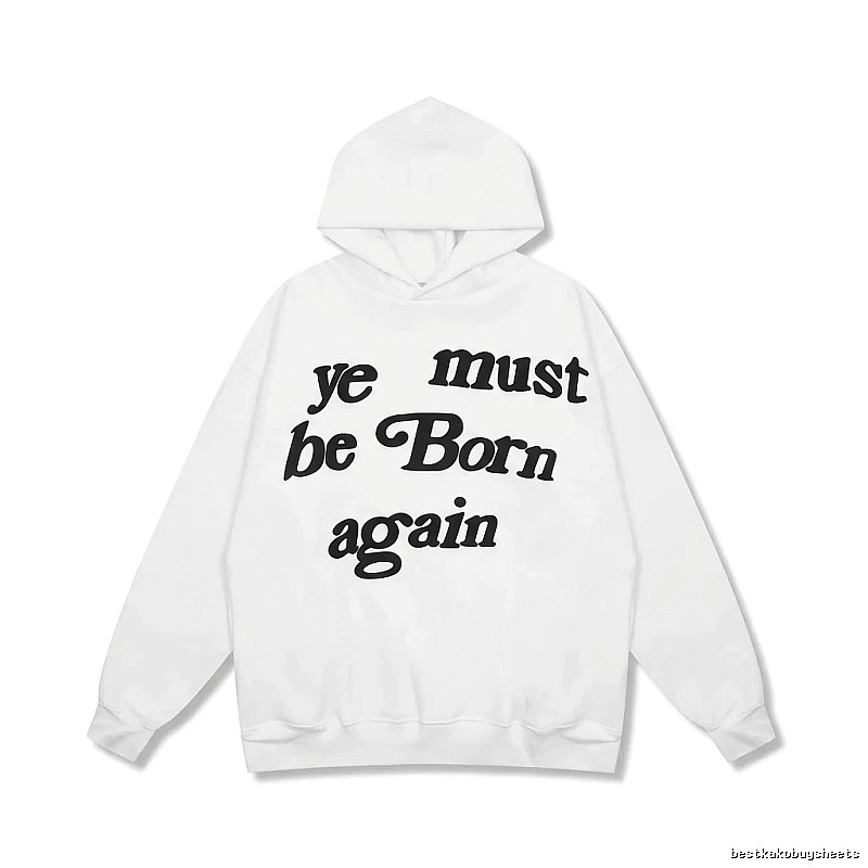 Kanye's religious-style white hoodie.