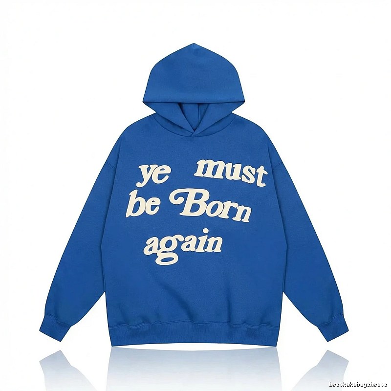 Kanye's retro-style blue hoodie