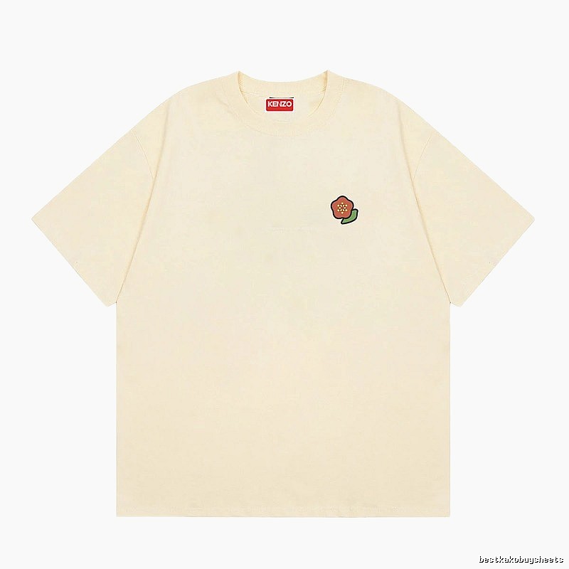 KENZO Embroidered Little Flower Casual Style Off-white T-shirt
