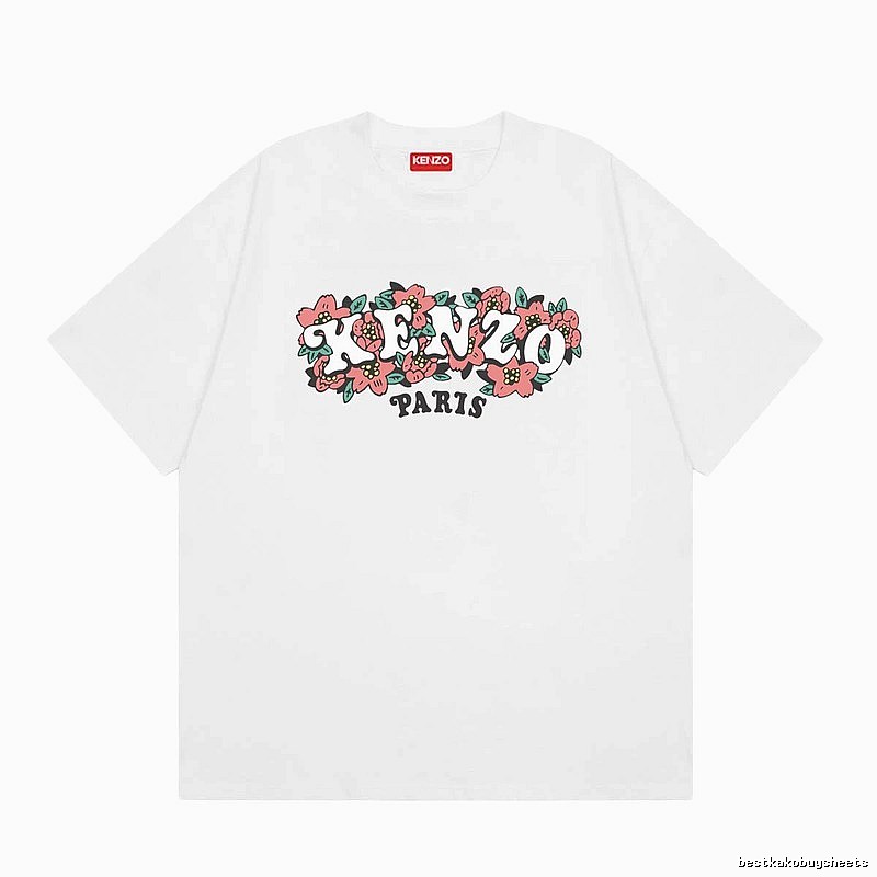 KENZO Floral Collection Street Style White Short-sleeve T-shirt