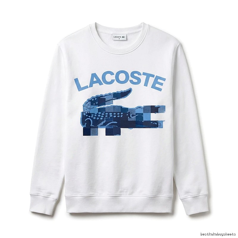 Lacoste Blue and White Contrast Fashion Sweatshirt