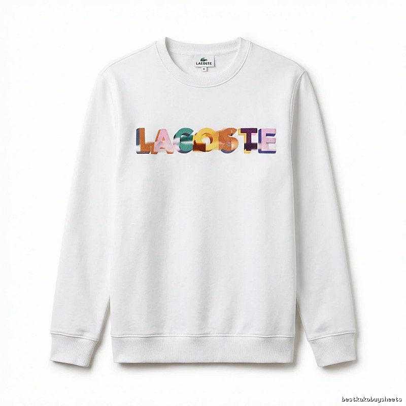 Lacoste Colorful Letter Style White Sweatshirt