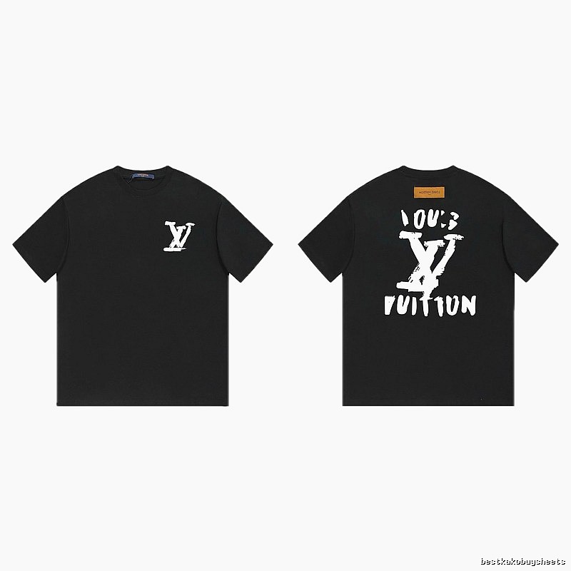 Louis Vuitton Graffiti Street Style Black Short Sleeve T-shirt