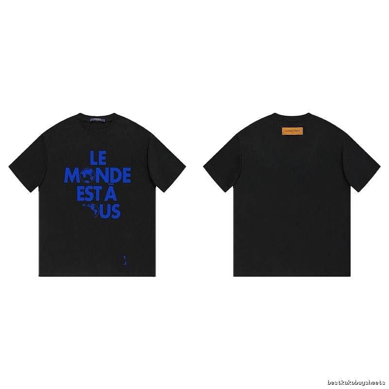 Louis Vuitton Letter Print Cool Trendy Style Black T-shirt