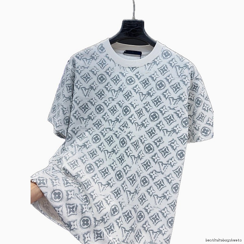 Louis Vuitton Monogram Light Luxury Style White and Gray Short-sleeve T-shirt