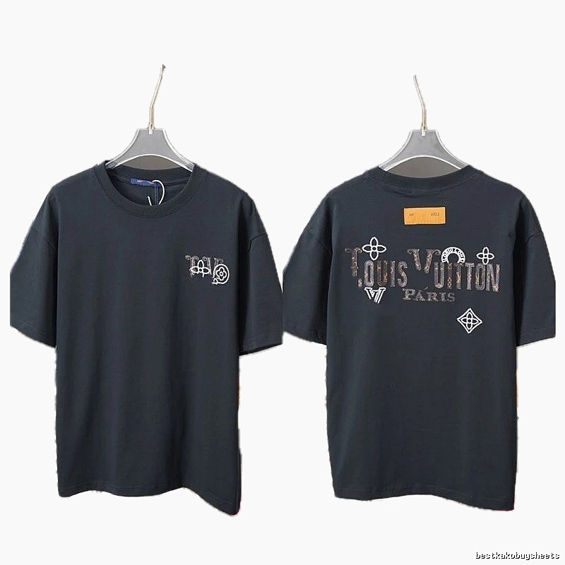 Louis Vuitton Monogram Trendy Style Black Short-sleeve T-shirt