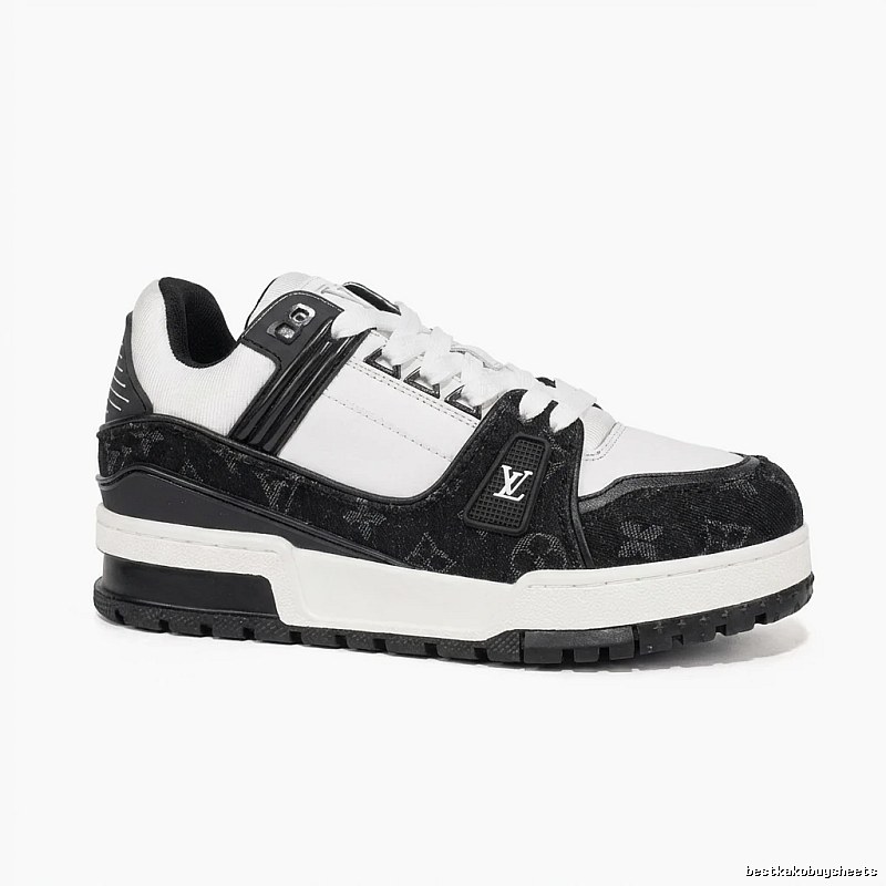 Louis Vuitton retro-style black and white sports shoes