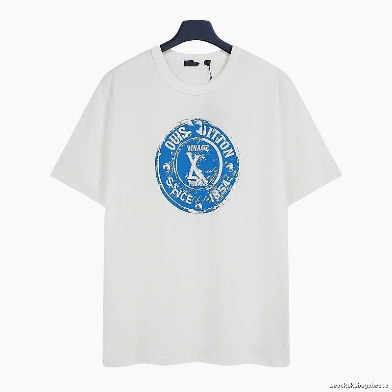 Louis Vuitton Stamp Print Vintage Style White T-Shirt
