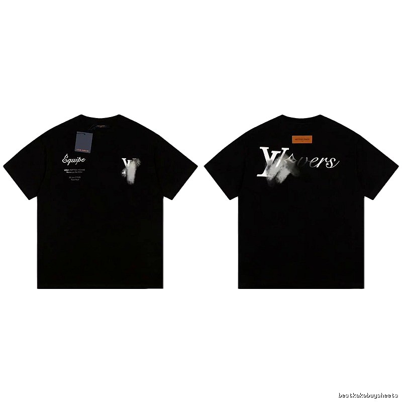 Louis Vuitton Trendy Printed Black Short-sleeve T-shirt
