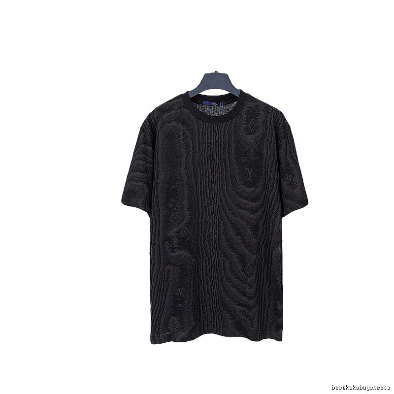 Louis Vuitton Wood-grain Jacquard Street-cool Black T-Shirt