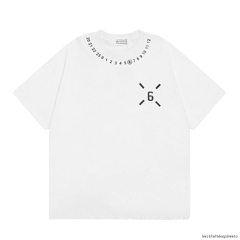 Maison Margiela MM6 streetwear brand casual white short-sleeve T-shirt