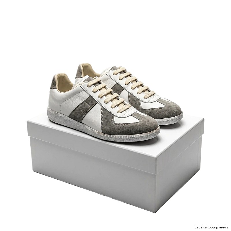Maison Margiela retro-style gray and white sneakers