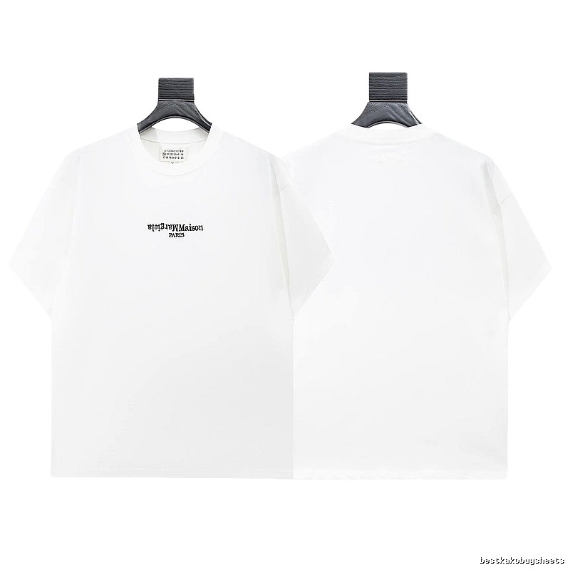 Maison Margiela Reverse Embroidered Minimalist Style White T-Shirt