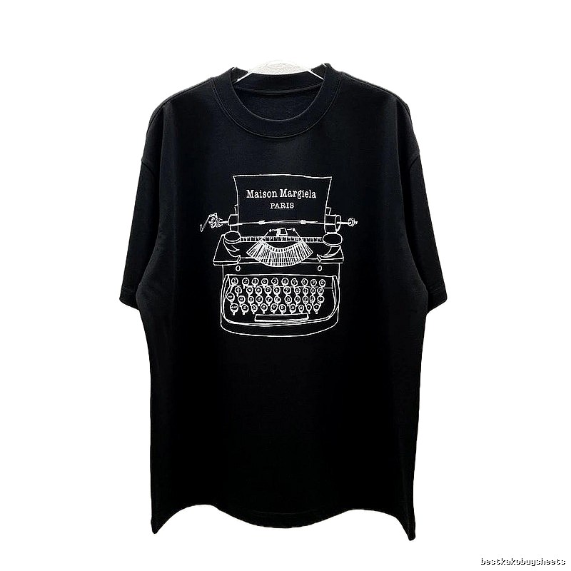 Maison Margiela Typewriter Vintage Style Black T-Shirt