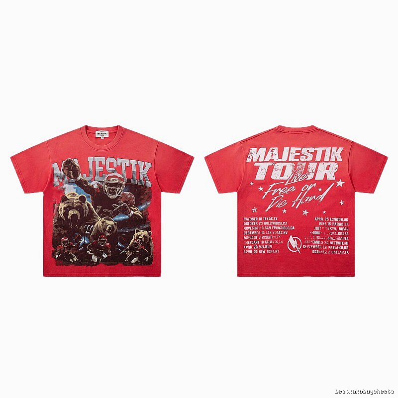 MAJESTIKTOUR American Retro Red T-shirt
