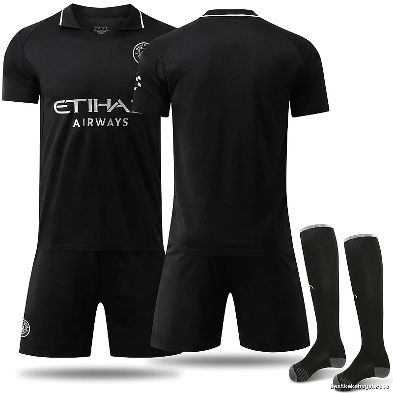 MCFC Black Sporty Style Jersey