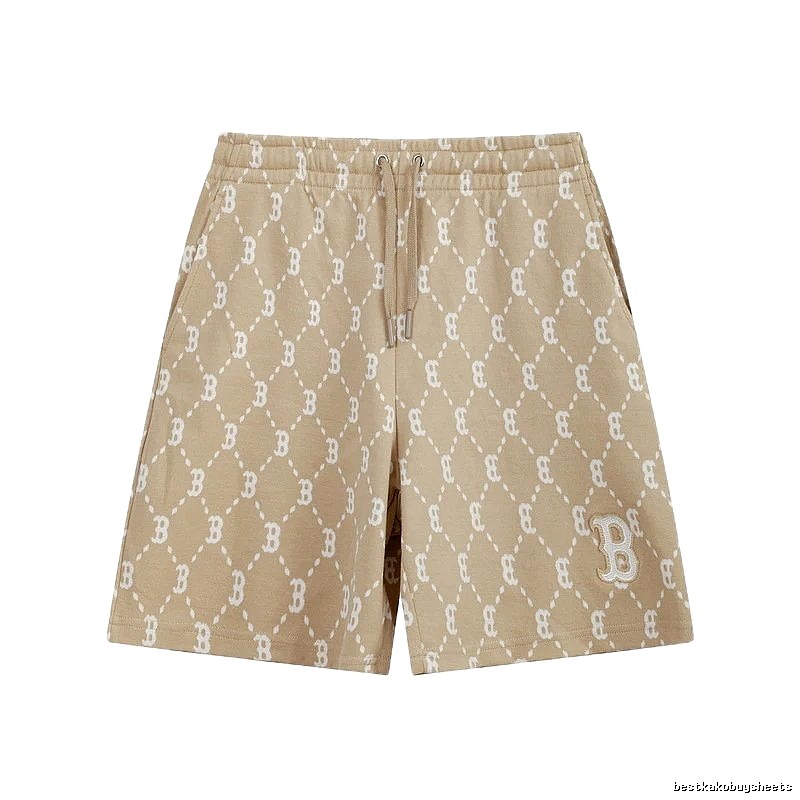MLB checkered casual khaki shorts