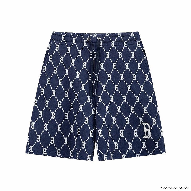 MLB full-print style navy blue shorts