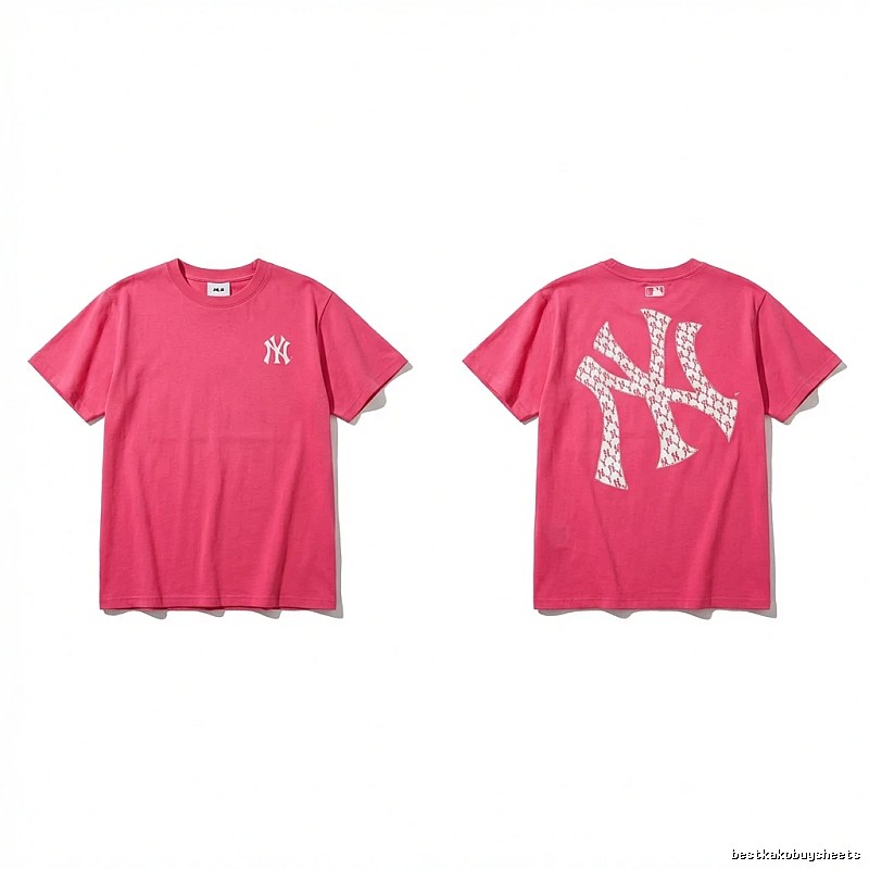 MLB Trendy Brand Print Style Rose Red T-shirt