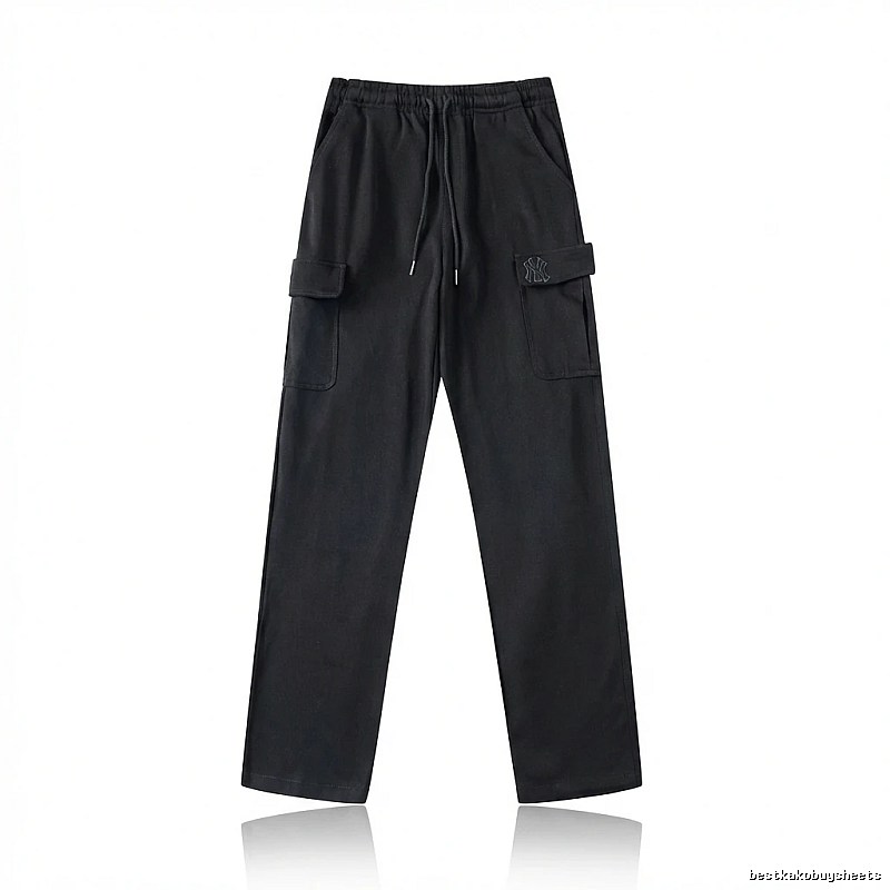 MLB workwear style black long trousers
