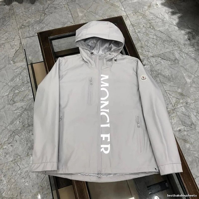 Moncler Classic Hooded jacket Light Gray Hooded for Daily Styling