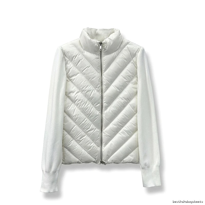 Moncler diamond - patterned stylish white down jacket