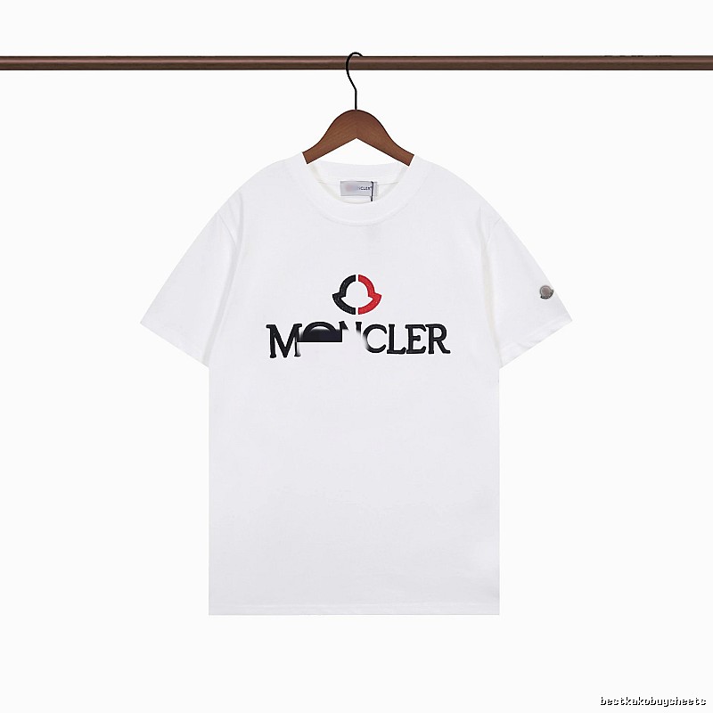 Moncler Embroidered Casual Style White T-Shirt
