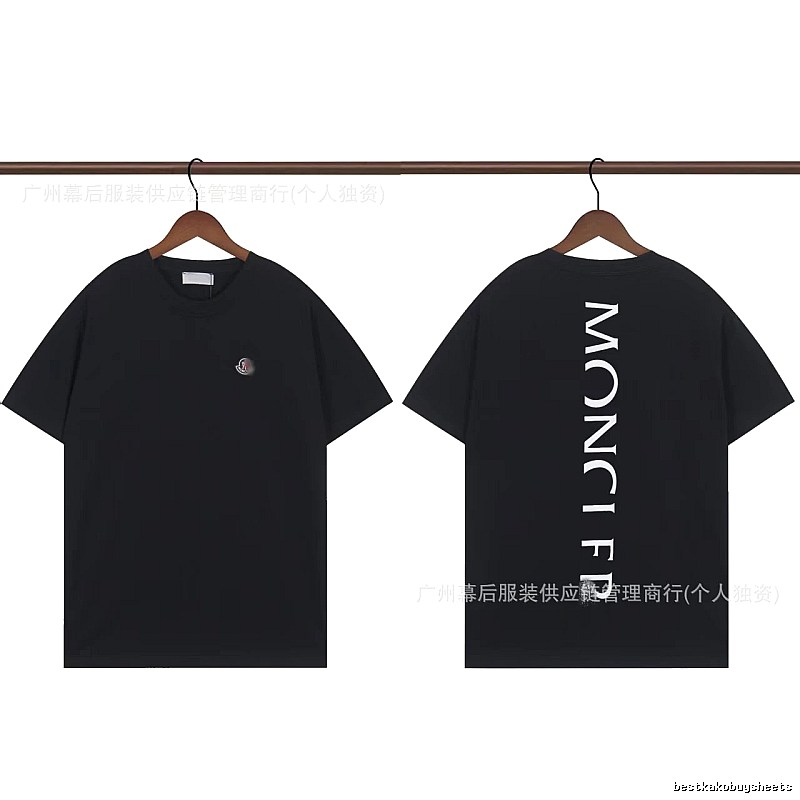 Moncler Letter Print Casual Style Black T-Shirt
