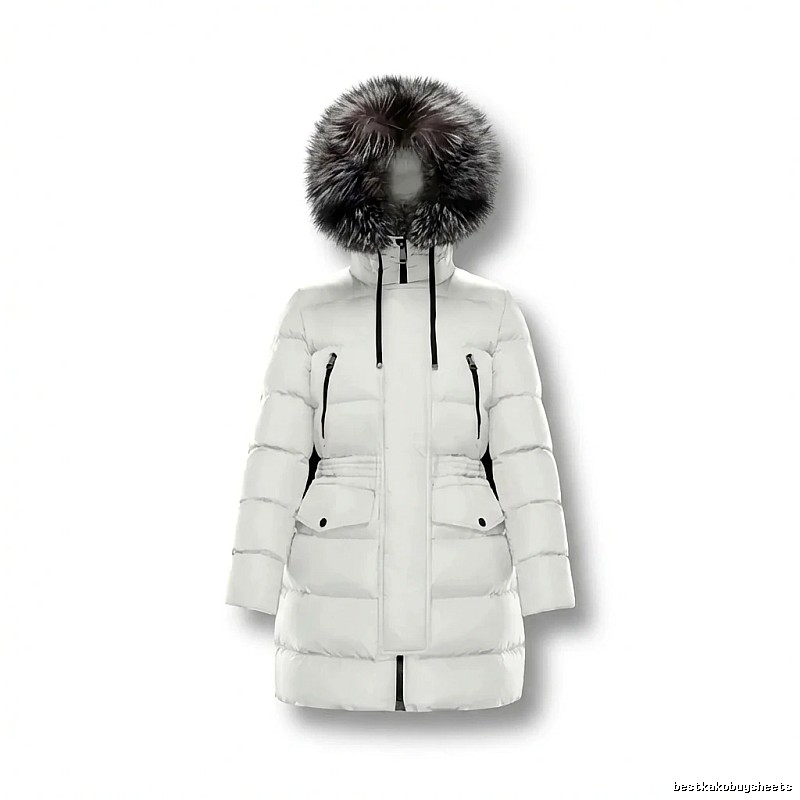 Moncler long fashion white down jacket