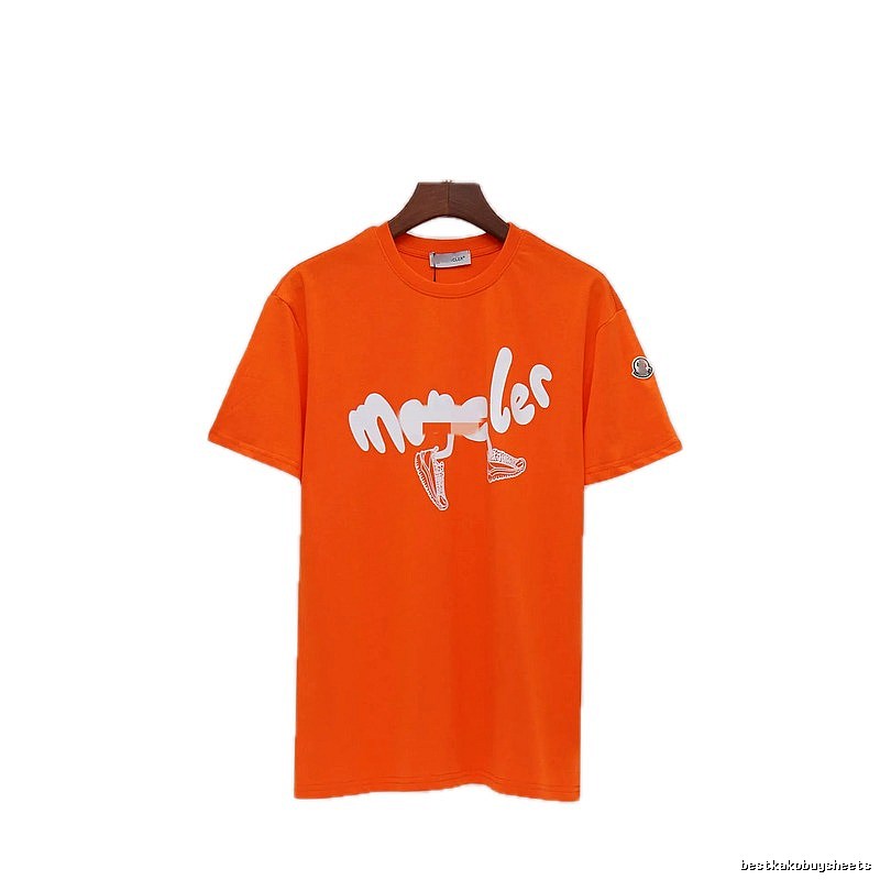 Moncler Printed Casual-style Orange Short-sleeve T-shirt