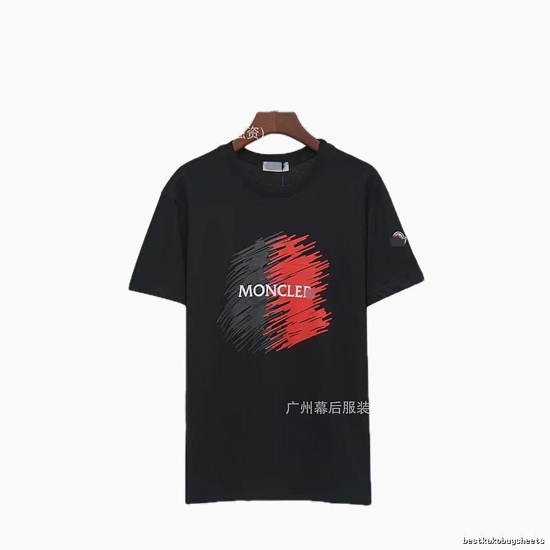Moncler Printed Trendy Style Black Short-sleeve T-shirt