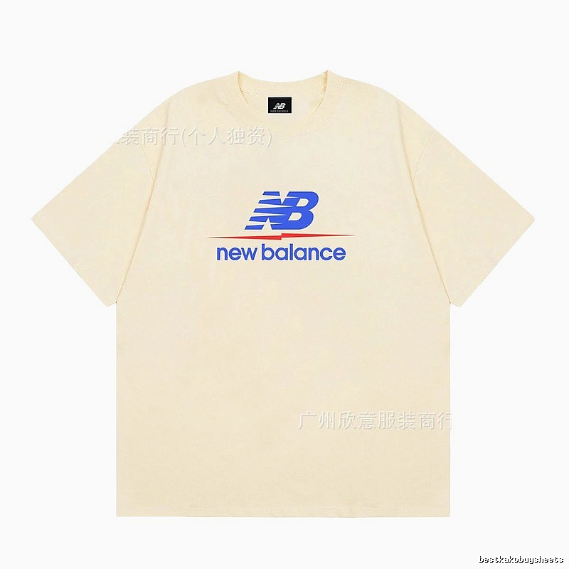 New Balance Printed Casual-style Light Beige Short-Sleeve T-Shirt