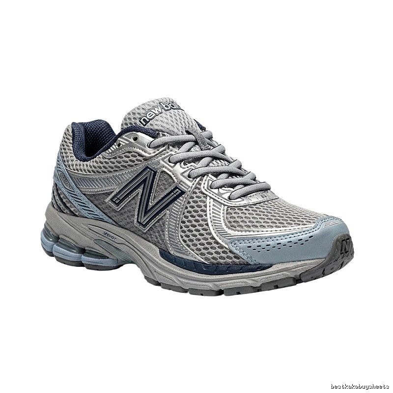 New Balance retro-style gray-blue sports shoes