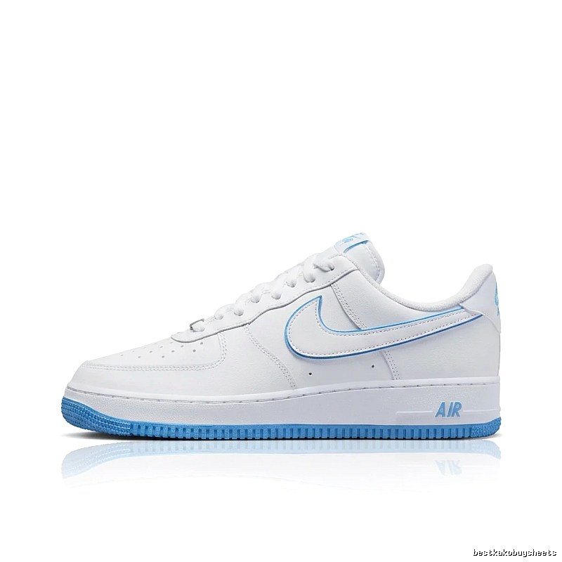 Nike Air Force 1 Simple White and Blue Shoes