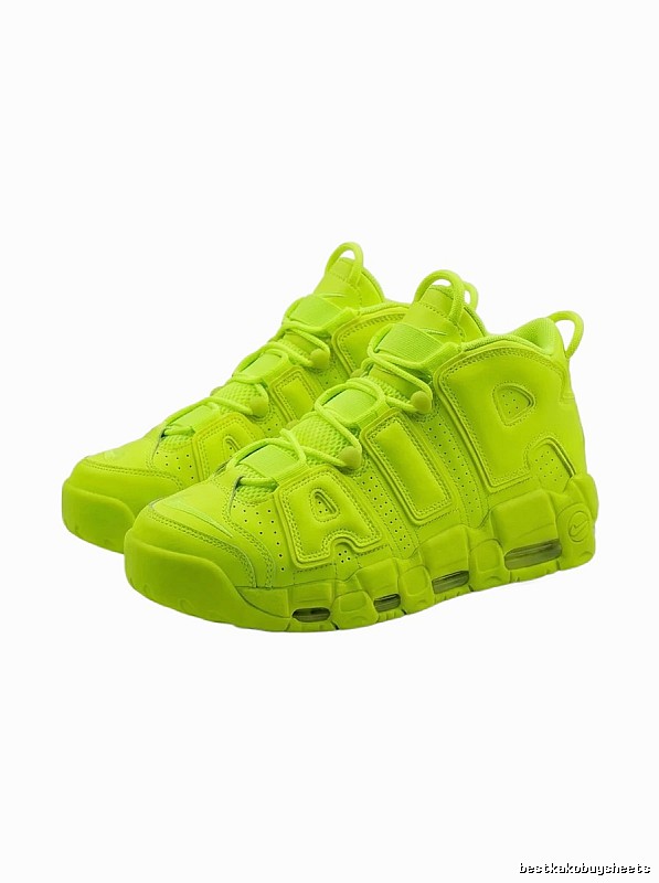 Nike Air More Uptempo fluorescent yellow high-top shoes