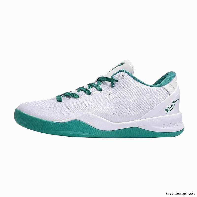 Nike basketball shoes, white and green stylish style.