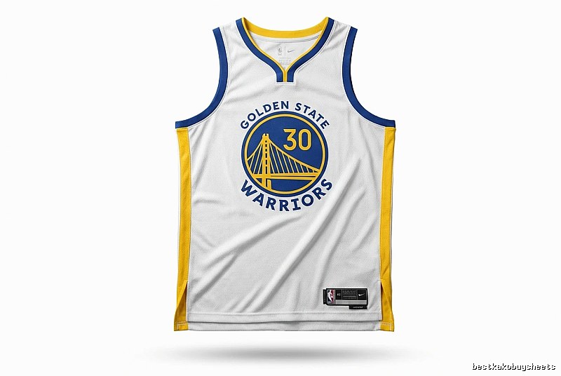 Nike Curry No.30 white, blue and yellow jersey